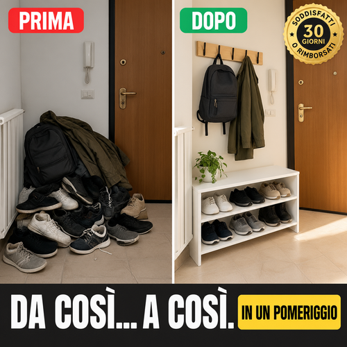 Da così a così in un pomeriggio: la panca scarpiera su misura, soddisfatti o rimborsati