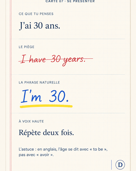 Carte : J'ai 30 ans