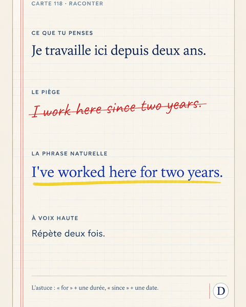 Carte : for ou since