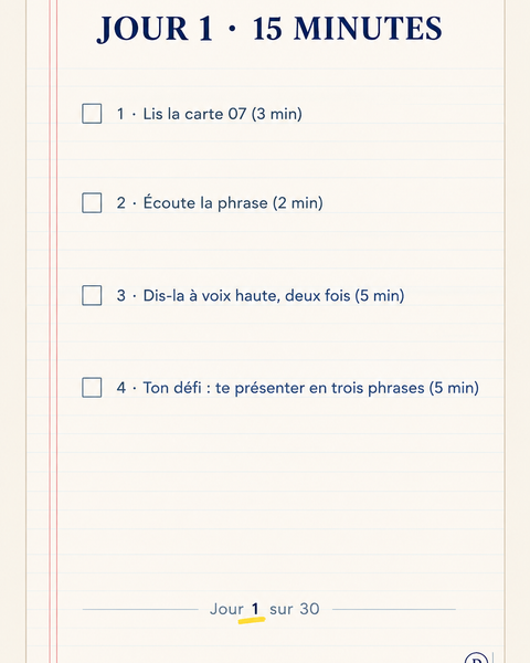 Plan : jour 1